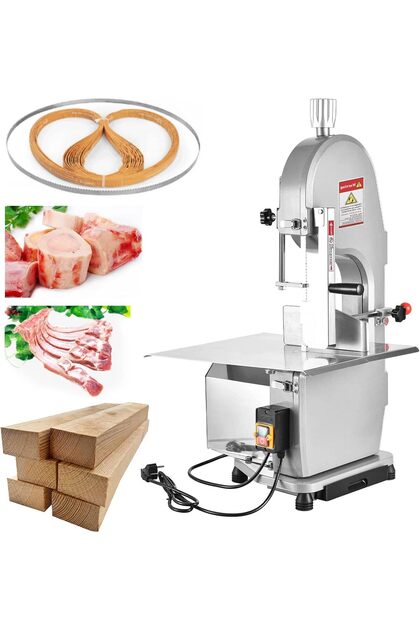 Chbiao 1500W Commercial Bone Saw Machine, 18.8 x 14.9 in Workbench, 5 Blades