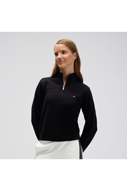 Ef557-Bk Half Zipper Women's Sweatshirt - Black
