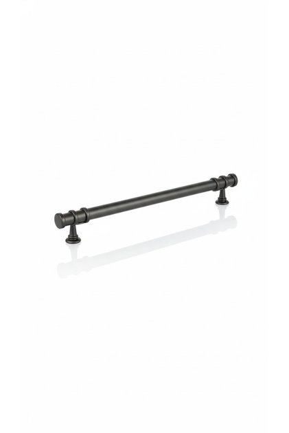 Black-Black Metal Handle with Ring 192mm (19.2cm) Furniture Handle, Cabinet Handle, Kitchen Cabinet Handle, Drawer