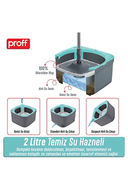 Proff Triton Temiz ve Kirli Suyu Ayıran Otomatik Temizlik Seti
