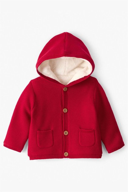 Kız Bebek Örgü Hırka Kırmızı 1T900510
