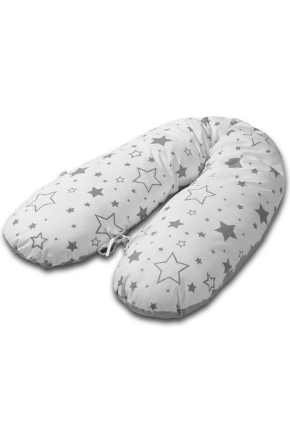 Pernă de maternitate Lena 3 în 1 cu husă detașabilă, 160 cm, gri galaxie