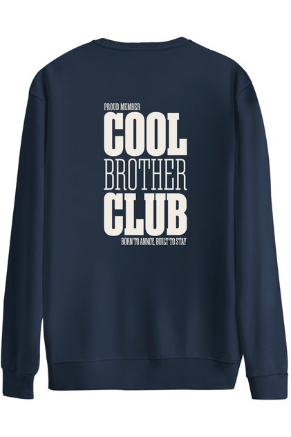 Cool Brother Club Printed Crew Neck Oversized Sweatshirt