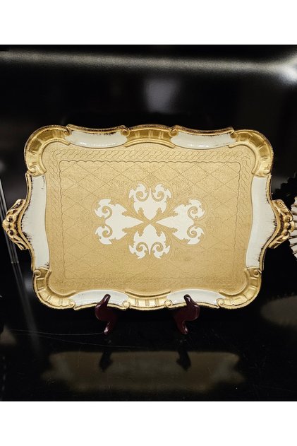 Rose tray large gold 55cm x 33 cm rose tray large gold
