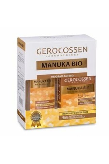 Set cadou Mannuka Bio Crema antirid de zi 50 ml si Apa micelara 3in1, 300 ml