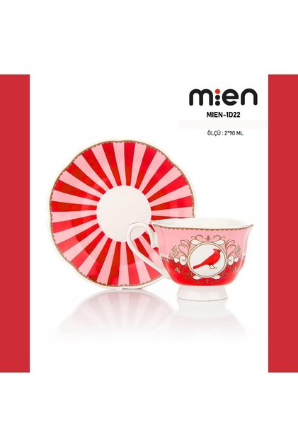 Kuş Desenli 2 Kişilik Türk Kahve Fincan Takımı – 90 ml