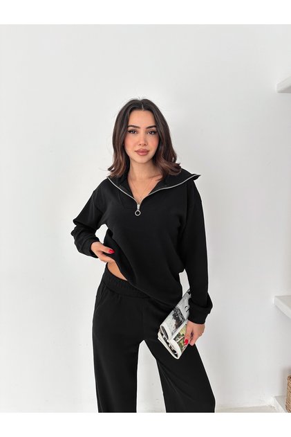 Thessaloniki Fabric Tracksuit Set Women | Knit Tracksuit Women | Zippered Comfortable Fit Set