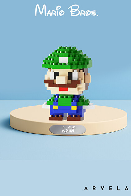 Arvela Mario Bros Luigi Mini Blok Seti – Mikro Yapı Oyuncak Stil