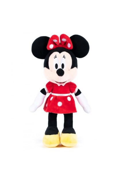 Jucarie de plus Minnie Mouse Original cu Rochita Rosie , 35 cm