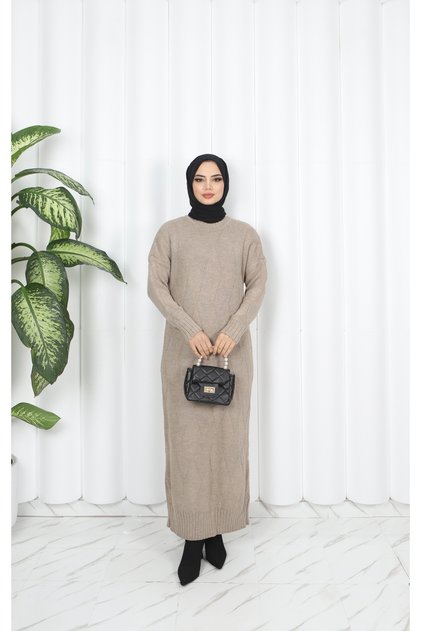 Diamond Patterned Knitwear Dress