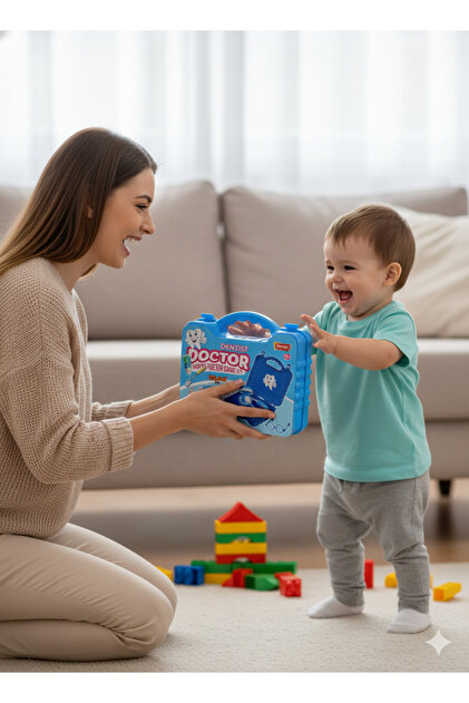 Lunitoys Doktor Dental Dişçi Oyuncak Seti Erkek İçin Mavi Doktor
