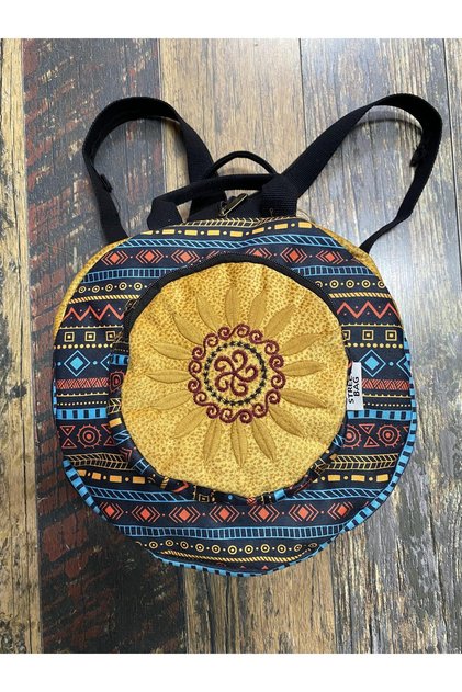 Fargin Ethnic Authentic Bohemian Round Embroidered Backpack Daily Travel Waterproof Backpack
