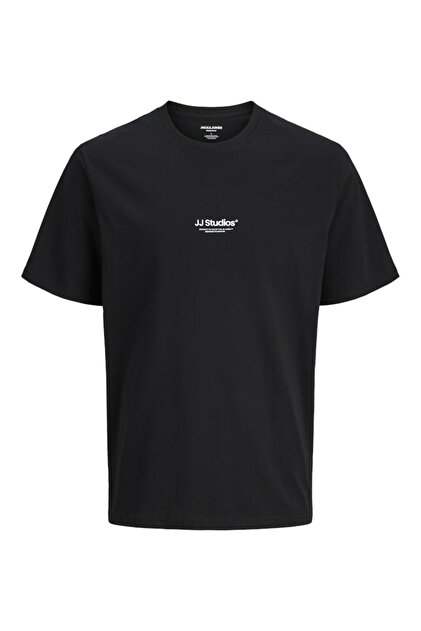 Jack & Jones Plus Erkek Siyah Jjesoho Tee Ss Crew Neck Noos Pls