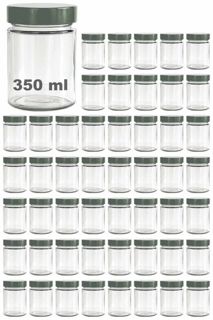 350 ml Jar with Silver Deep Lid 350 Cc Transparent Jam, Marmalade Glass Jar Deep 50 Pieces