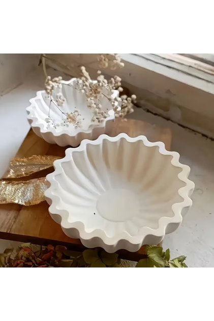 Dalgalı Kenarlı.Büyük.Kase.Silikon Kalıp (977)