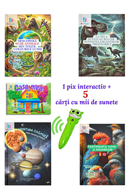 minibooks 5 Cărți cu sunete de a treia generație + Pix interactiv