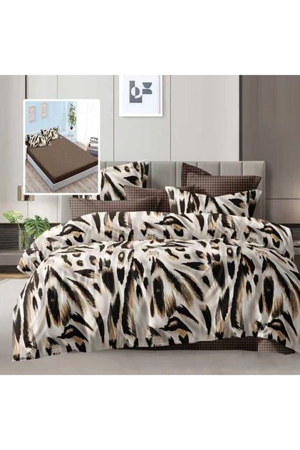 Διπλά σεντόνια 6 τεμαχίων με λάστιχο, animal print