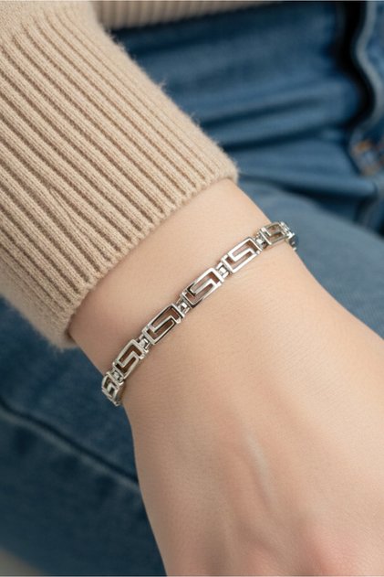 Xuping Grek Chain Women's Xuping Bracelet I 17+2 cm Silver Color Women's Jewelry Bracelet