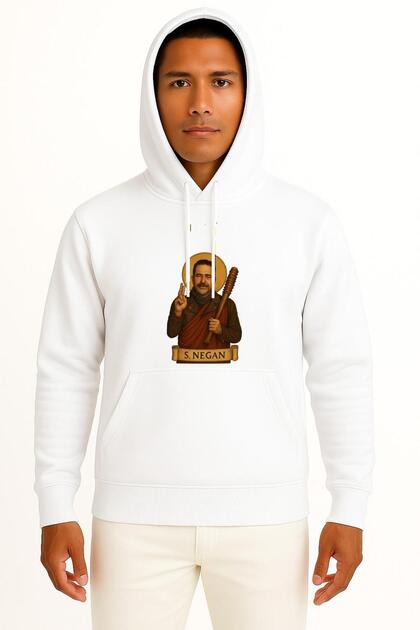 Hooded S. Negan Twd Foreign Series Chest Printed Unisex Sweatshirt