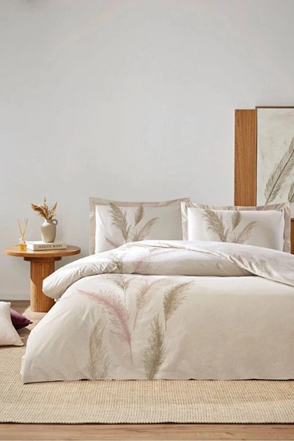 Miscanthus Çarşafı Lastikli Çift Kişilik Nevresim Takımı