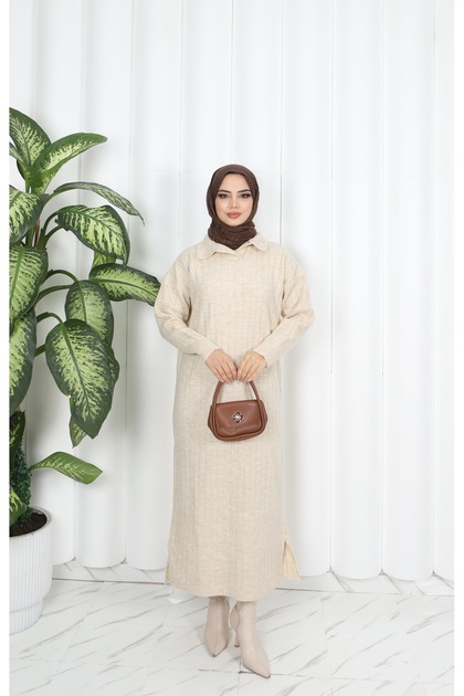 Polo Neck Knitwear Dress