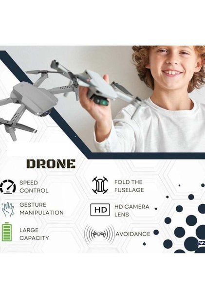 Foldable Quadcopter Drone with Dual HD Cameras, 360° Roll, 150m Range (Grey)