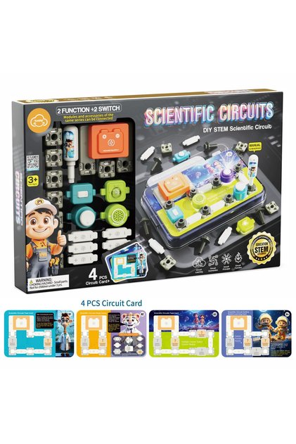 Scientific Circuits DIY STEAM Kit – Build Electric Circuits with Light, Fan & Switch for Kids