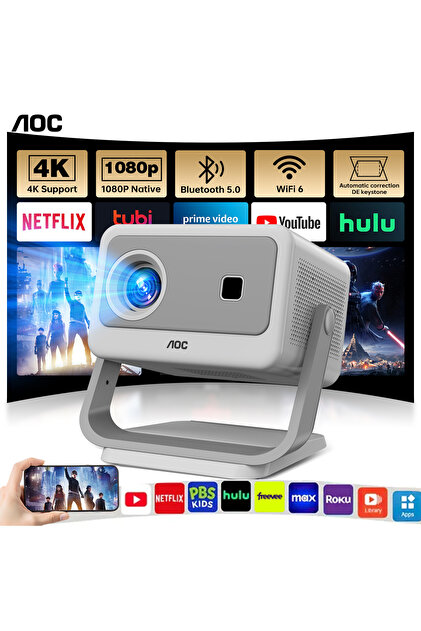 projector 12000 Lumens 1080P Projector w/ 4K HD Support, 300" Immersive Home Theater
