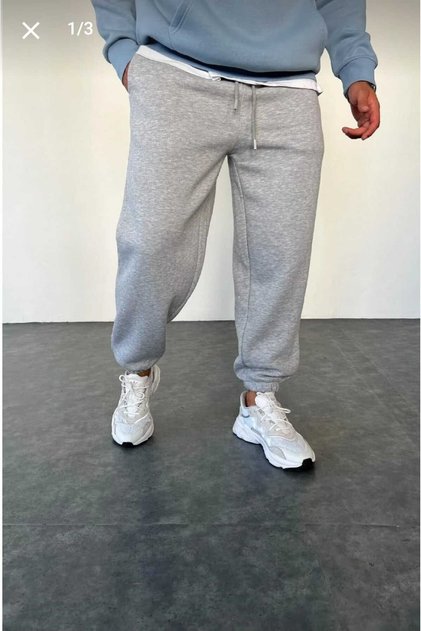 Men's Winter Fleece-Lined Leg Elasticated Loose Fit Sweatpants
