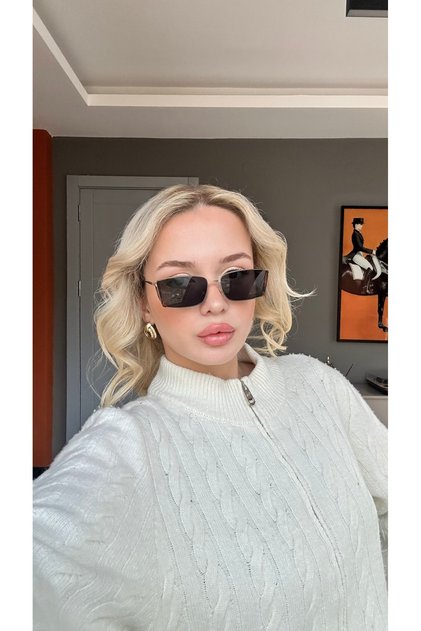 Black Uv400 Protection Sunglasses with Leopard Pattern Detail