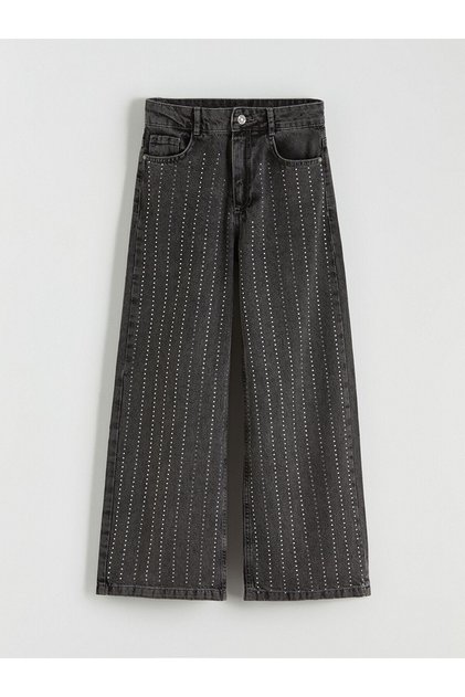Özmarka New Season Wideleg Stoned Girls' Jean Trousers