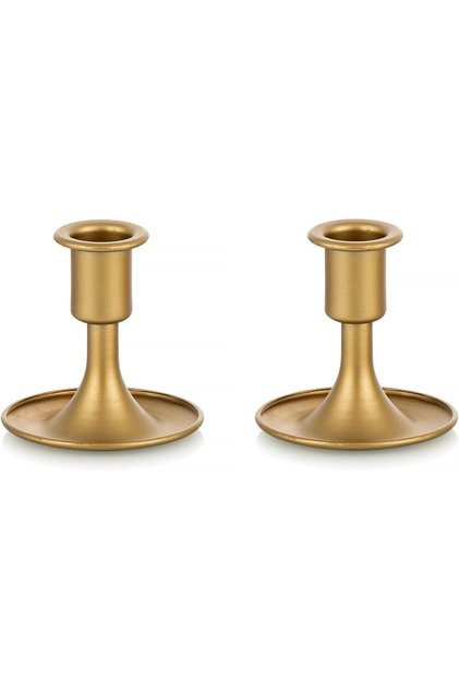 Gold Taper Candle Holder - 2 PCS