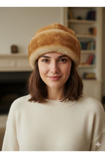 Unisex Special Production Genuine Lambskin Leather Hat Kalpak Hat