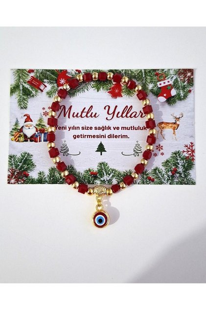 New Year's Gift Crystal Stone Evil Eye Beaded Red Bracelet