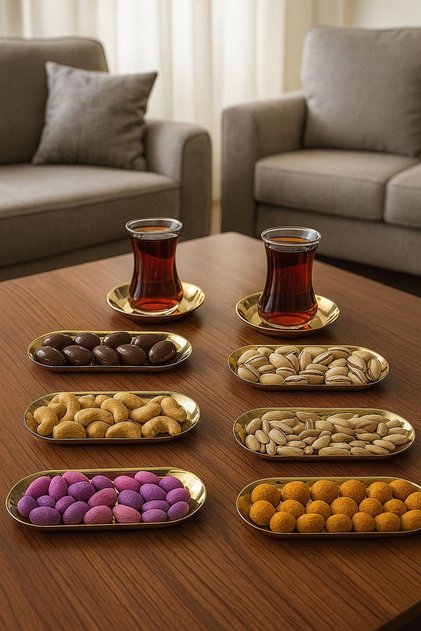 Gold Color Luxury 6-Piece Boat Model Large Size (23)Cm for Snacks, Jams and Presentation