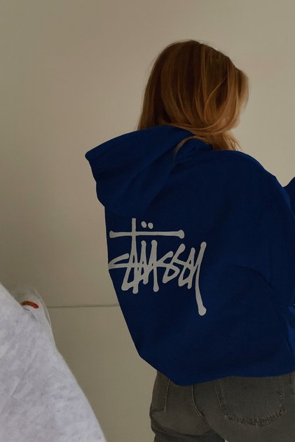 قماش سميك ذو بغطاء رأس خيوط K قصة فضفاضة هودي كاجوال مريح مع جيب كنغر وتفاصيل طباعة خلفية O قصة فضفاضة