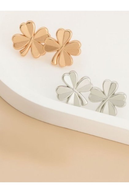 Gold Silver Color Four-Leaf Clover Set, Trouser Waist Tightening Device, Belt, Brooch