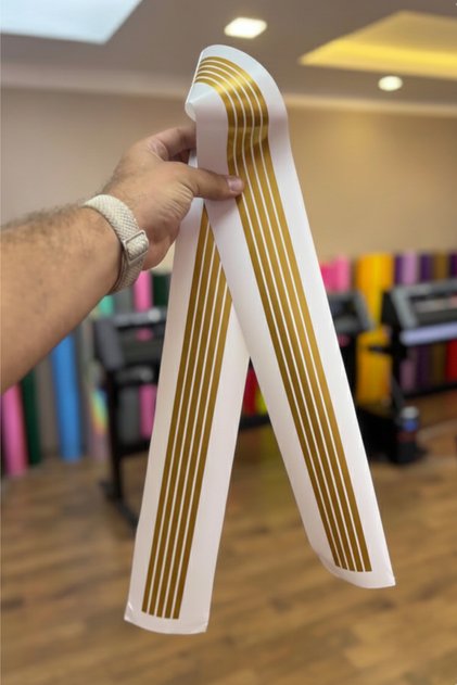 Matte Gold Color Fine Detail Strip Sticker for Motorcycle and Helmet (5 Meters)