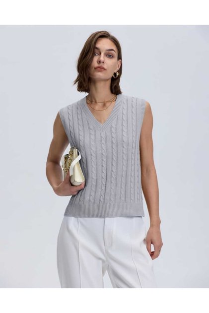 Lim 100% Cotton V-Neck Women's Sweater