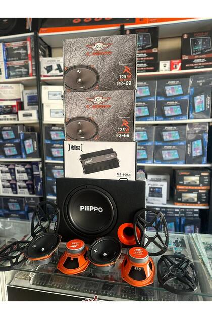 SET 4 ADET OVAL MİDRANGE 4 KANAL AMFİ 1000 LIK BASS KABİNLİ