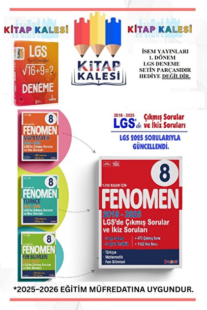 Fenomen Yayıncılık FENOMEN 8. SINIF LGS (MATEMATIK-FEN-TÜRKÇE