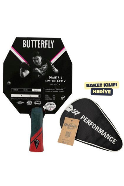 Dimitrij Ovtcharov Black Masa Tenisi Raketi ITTF Onaylı - Raket Kılıflı