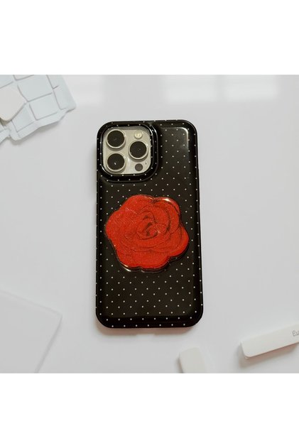 iPhone 17 Pro Max (6.9 Inch) Compatible Stylish Patterned Slim Case with Popsocket Stand