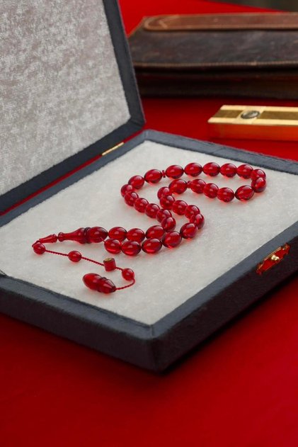 Master Muhammet Tacir Systematic Design Beyzi Model Red Fire-I Squeeze Prayer Beads