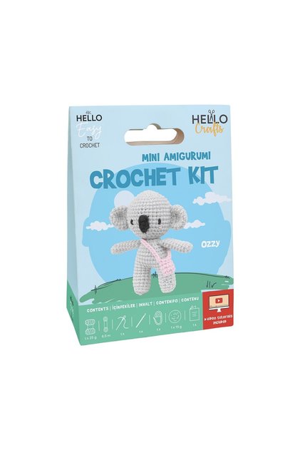 Amigurumi Kit, Mini Knitting Set 9 cm Ozzy