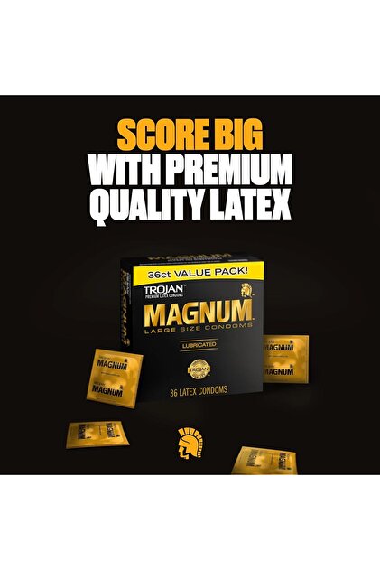Trojan Magnum Lubricated Large Condoms, Comfortable and Smooth Lubricated  for Men, 36 Count Pack- Trendyol