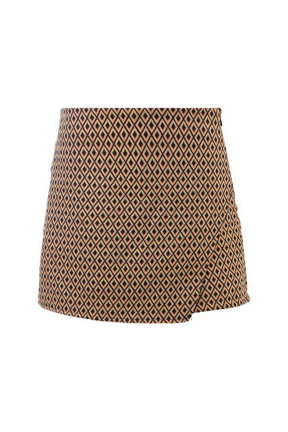 Multicolor pentru femei talie înaltă Mini Jacquard fustă pantalon scurtă