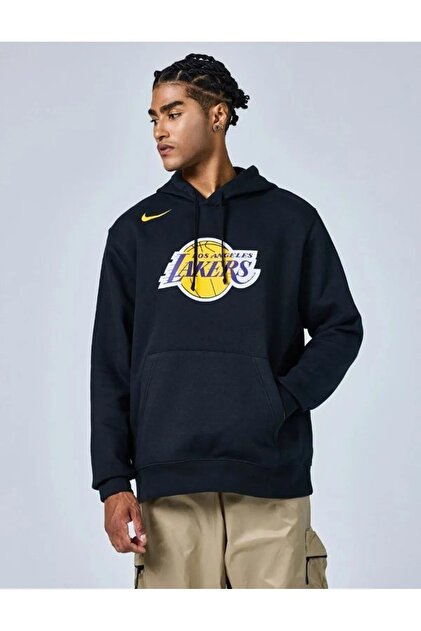 Nike Los Angeles Lakers NBA Erkek Siyah Basketbol Sweatshirt
