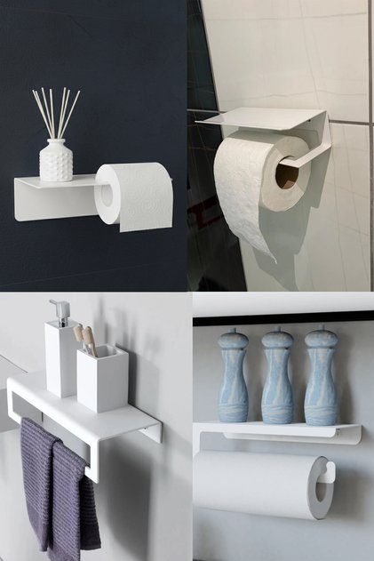 4-Piece Modern Bathroom Set White
