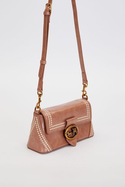 Authentic Phaeton Women's Shoulder Bag with Metal Logo and Ethnic Pattern Detail Lv930575 Dusty Rose